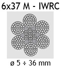 Lina stalowa 6x37M – IWRC
