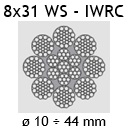 Lina stalowa dźwigowa 8×31 WS – IWRC